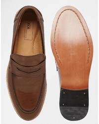 braune Leder Slipper von Asos