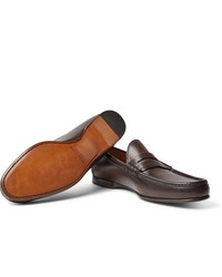 braune Leder Slipper von Ralph Lauren Purple Label