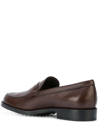 braune Leder Slipper von Tod's