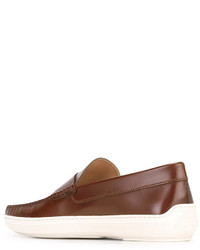 braune Leder Slipper von Tod's