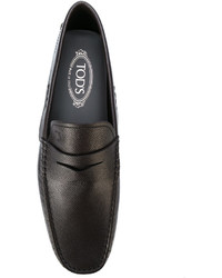 braune Leder Slipper von Tod's