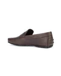 braune Leder Slipper von Tod's