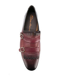 braune Leder Slipper von Santoni