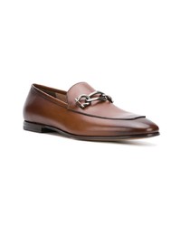 braune Leder Slipper von Salvatore Ferragamo