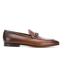 braune Leder Slipper von Salvatore Ferragamo