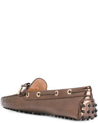 braune Leder Slipper von Tod's