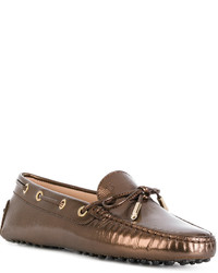 braune Leder Slipper von Tod's