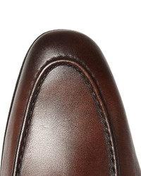 braune Leder Slipper von Santoni