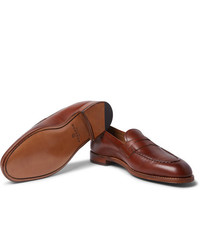 braune Leder Slipper von Grenson