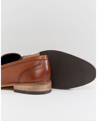 braune Leder Slipper von Asos