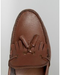 braune Leder Slipper von Frank Wright