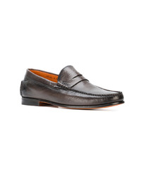 braune Leder Slipper von Santoni