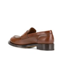 braune Leder Slipper von Santoni