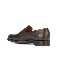 braune Leder Slipper von Bontoni