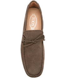 braune Leder Slipper von Tod's