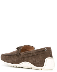 braune Leder Slipper von Tod's