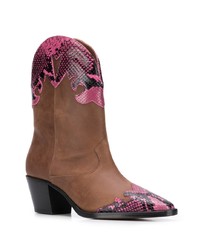 braune Leder Stiefeletten von Paris Texas