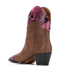 braune Leder Stiefeletten von Paris Texas