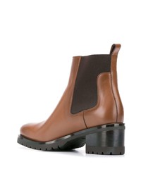 braune Leder Stiefeletten von Santoni