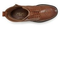 braune Leder Stiefeletten von Lascana