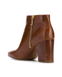 braune Leder Stiefeletten von MICHAEL Michael Kors