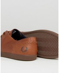 braune Leder Turnschuhe von Fred Perry