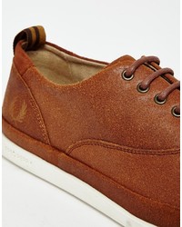 braune Leder Turnschuhe von Fred Perry