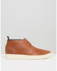 braune Leder Turnschuhe von Fred Perry