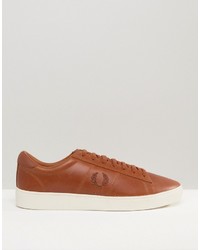 braune Leder Turnschuhe von Fred Perry