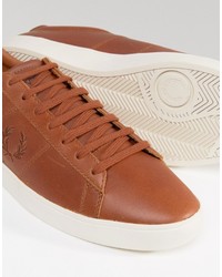 braune Leder Turnschuhe von Fred Perry