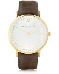 braune Leder Uhr von Larsson & Jennings