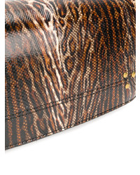 braune Leder Umhängetasche mit Leopardenmuster von Jerome Dreyfuss