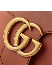 braune Leder Umhängetasche von Gucci
