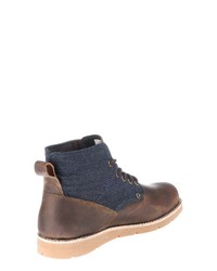 braune Lederarbeitsstiefel von Levi's