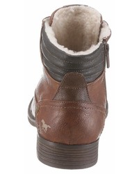 braune Lederfreizeitstiefel von Mustang Shoes