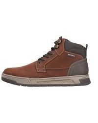 braune Lederfreizeitstiefel von Rieker