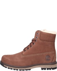 braune Lederfreizeitstiefel von Timberland