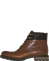 braune Lederfreizeitstiefel von Tommy Hilfiger