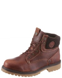 braune Lederfreizeitstiefel von Wrangler