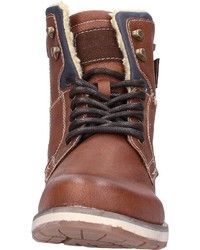 braune Lederfreizeitstiefel von Young Spirit