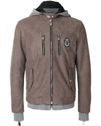 braune Lederjacke von Billionaire