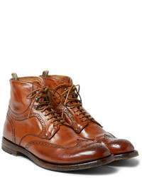 braune Lederstiefel von Officine Creative