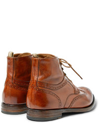 braune Lederstiefel von Officine Creative