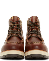 braune Lederstiefel von VISVIM