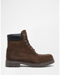 braune Lederstiefel von Timberland