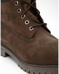 braune Lederstiefel von Timberland