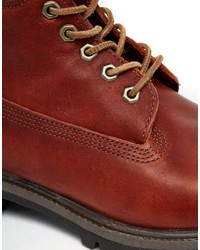 braune Lederstiefel von Timberland