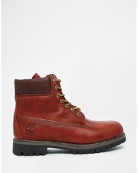 braune Lederstiefel von Timberland