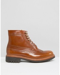 braune Lederstiefel von Grenson