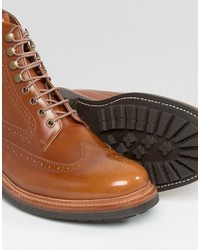 braune Lederstiefel von Grenson